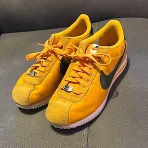 Nike Vibrant Yellow Sneakers with green Logo